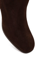 Women's Brown Buckled Suede Leather Boot | Derimod