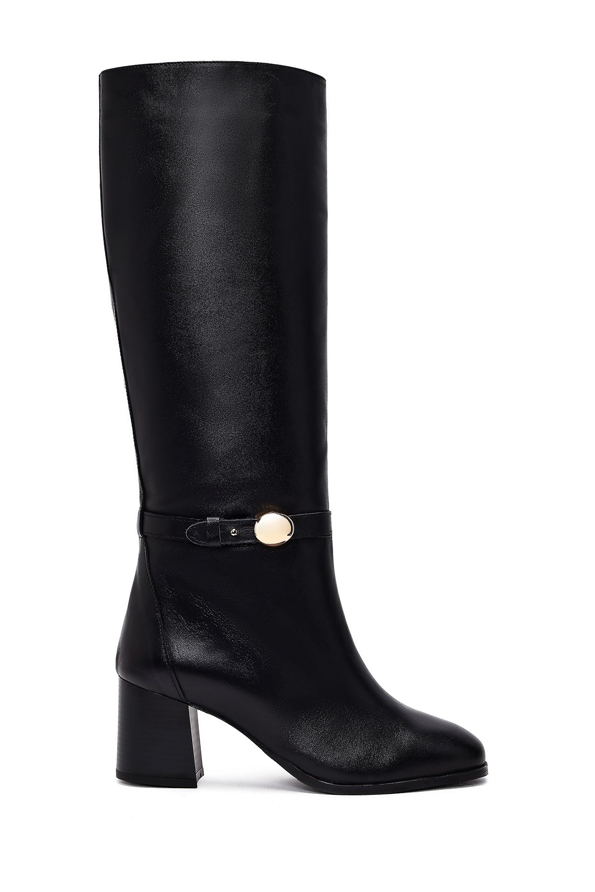 Kadın Siyah Kalın Topuklu Deri Çizme 25WFD163518 | Derimod