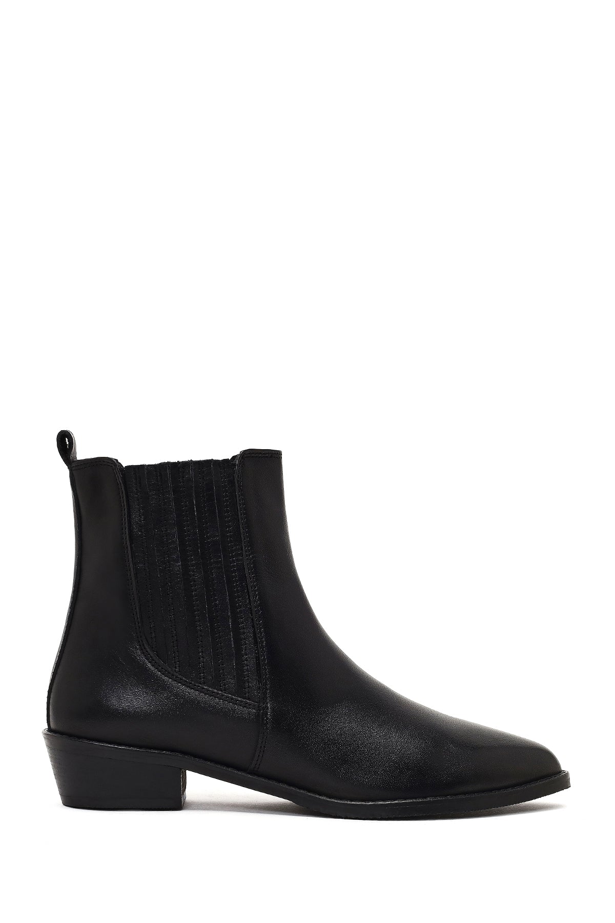 Women's Black Leather Chelsea Boot 25WFD163618 | Derimod