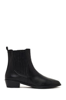 Women's Black Leather Chelsea Boot | Derimod