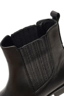 Women's Black Leather Chelsea Boot | Derimod