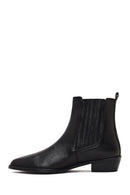 Women's Black Leather Chelsea Boot | Derimod