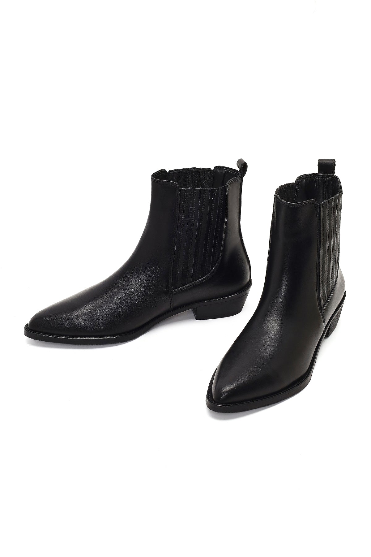 Kadın Siyah Deri Chelsea Bot