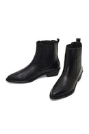 Women's Black Leather Chelsea Boot | Derimod