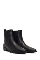 Women's Black Leather Chelsea Boot | Derimod