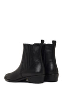 Women's Black Leather Chelsea Boot | Derimod