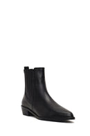 Women's Black Leather Chelsea Boot | Derimod