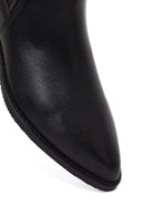 Women's Black Leather Chelsea Boot | Derimod