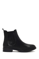 Women's Black Leather Chelsea Boot | Derimod