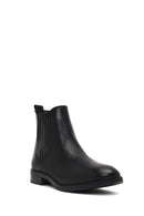 Women's Black Leather Chelsea Boot | Derimod