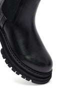 Kadın Siyah Kalın Tabanlı Deri Chelsea Bot | Derimod