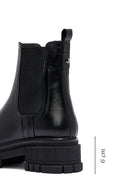 Kadın Siyah Kalın Tabanlı Deri Chelsea Bot | Derimod