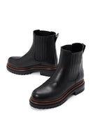Kadın Siyah Kalın Tabanlı Deri Chelsea Bot | Derimod