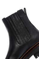 Kadın Siyah Kalın Tabanlı Deri Chelsea Bot | Derimod