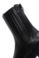 Woman Black Zippered Thick Sole Leather Boat | Derimod