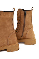 Kadın Camel Fermuarlı Kalın Tabanlı Nubuk Deri Postal Bot | Derimod