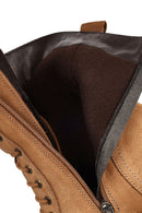 Kadın Camel Fermuarlı Kalın Tabanlı Nubuk Deri Postal Bot | Derimod