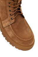 Kadın Camel Fermuarlı Kalın Tabanlı Nubuk Deri Postal Bot | Derimod