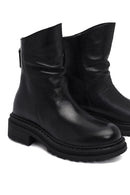 Woman Black Back Zipper Leather Boat | Derimod