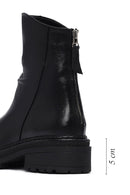 Woman Black Back Zipper Leather Boat | Derimod