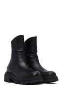 Woman Black Back Zipper Leather Boat | Derimod