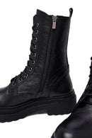 Kadın Siyah Fermuarlı Deri Postal Bot | Derimod