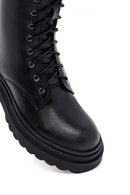 Kadın Siyah Fermuarlı Deri Postal Bot | Derimod