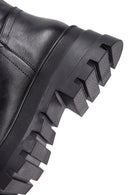 Kadın Siyah Fermuarlı Kalın Tabanlı Deri Bot | Derimod