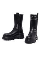 Kadın Siyah Fermuarlı Kalın Tabanlı Deri Bot | Derimod