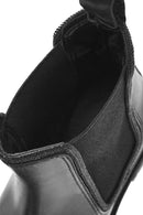 Woman Black Stone Leather Chelsea Boots | Derimod