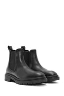 Woman Black Stone Leather Chelsea Boots | Derimod