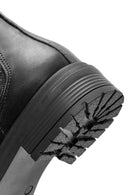 Woman Black Stone Leather Chelsea Boots | Derimod