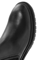 Woman Black Stone Leather Chelsea Boots | Derimod