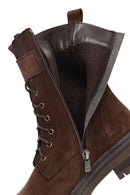 Kadın Kahverengi Fermuarlı Süet Deri Bot | Derimod