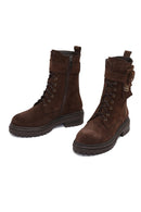 Kadın Kahverengi Fermuarlı Süet Deri Bot | Derimod