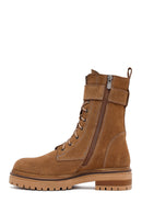 Kadın Taba Fermuarlı Süet Deri Bot | Derimod