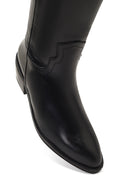 Kadın Siyah Kısa Topuklu Deri Kovboy Çizme | Derimod