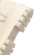 Woman Beige Zippered Thick Sole Leather Postal Boots | Derimod