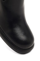 Women's Black Thick Heeled Leather Chelsea Boot | Derimod