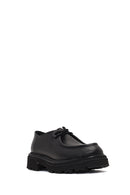 Kadın Siyah Bağcıklı Kalın Tabanlı Maskülen Ayakkabı | Derimod