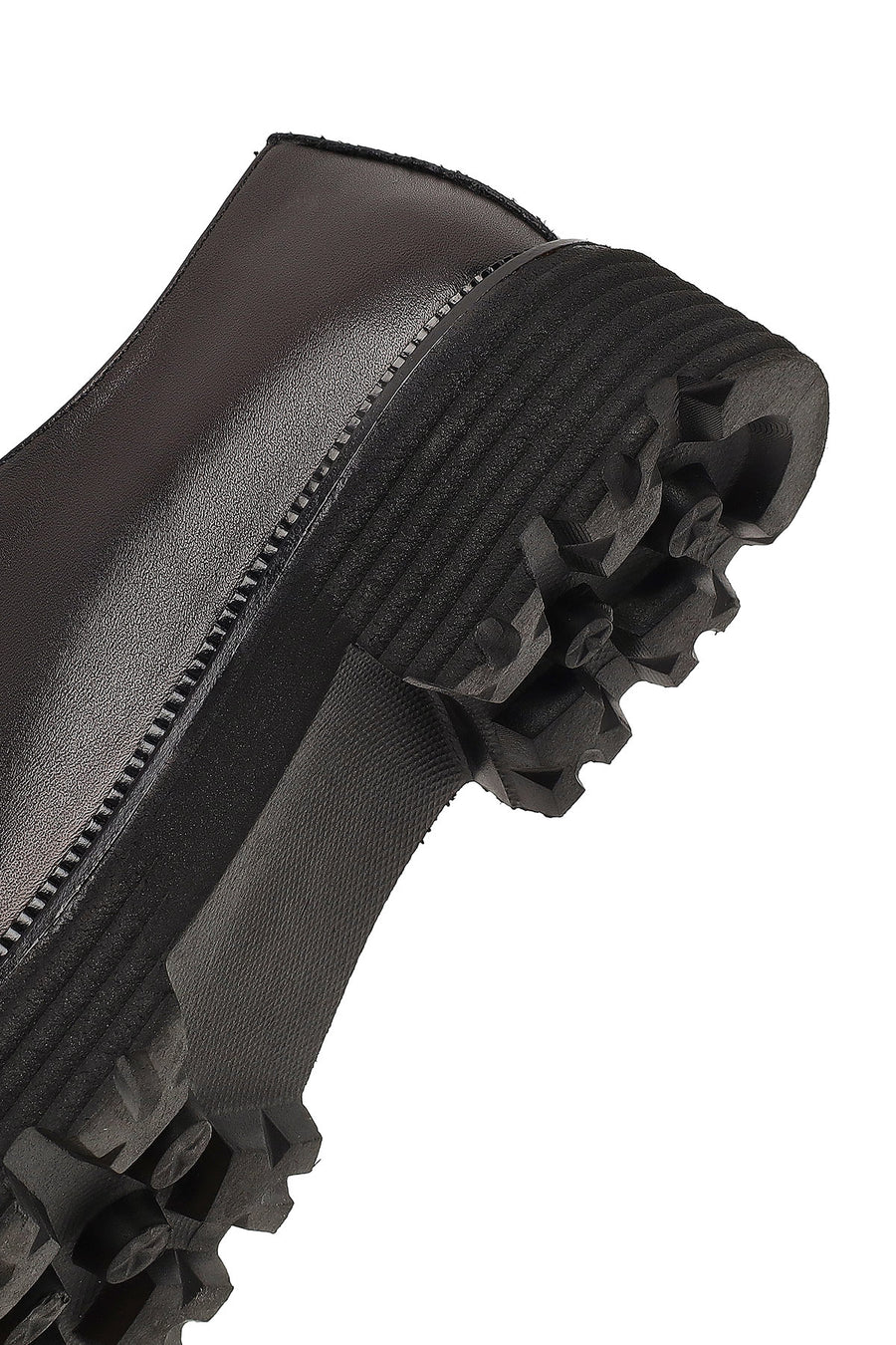 Women's Black Lace-Up Thick-Soled Masculine Shoe