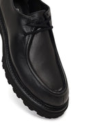 Kadın Siyah Bağcıklı Kalın Tabanlı Maskülen Ayakkabı | Derimod