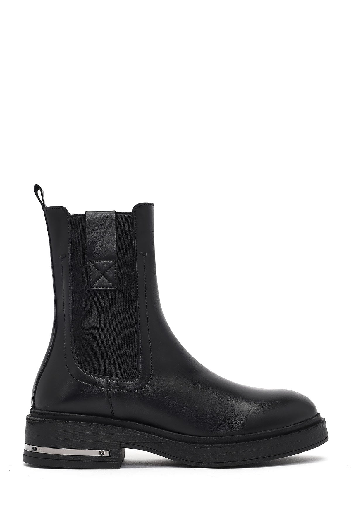 Women's Black Leather Chelsea Boot 25WFD185418 | Derimod