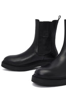 Women's Black Leather Chelsea Boot | Derimod