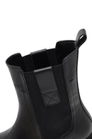Women's Black Leather Chelsea Boot | Derimod