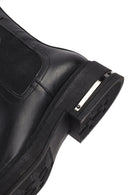 Women's Black Leather Chelsea Boot | Derimod