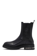 Women's Black Leather Chelsea Boot | Derimod