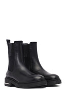 Women's Black Leather Chelsea Boot | Derimod