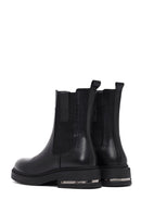 Women's Black Leather Chelsea Boot | Derimod