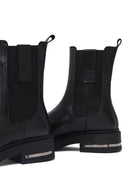 Women's Black Leather Chelsea Boot | Derimod